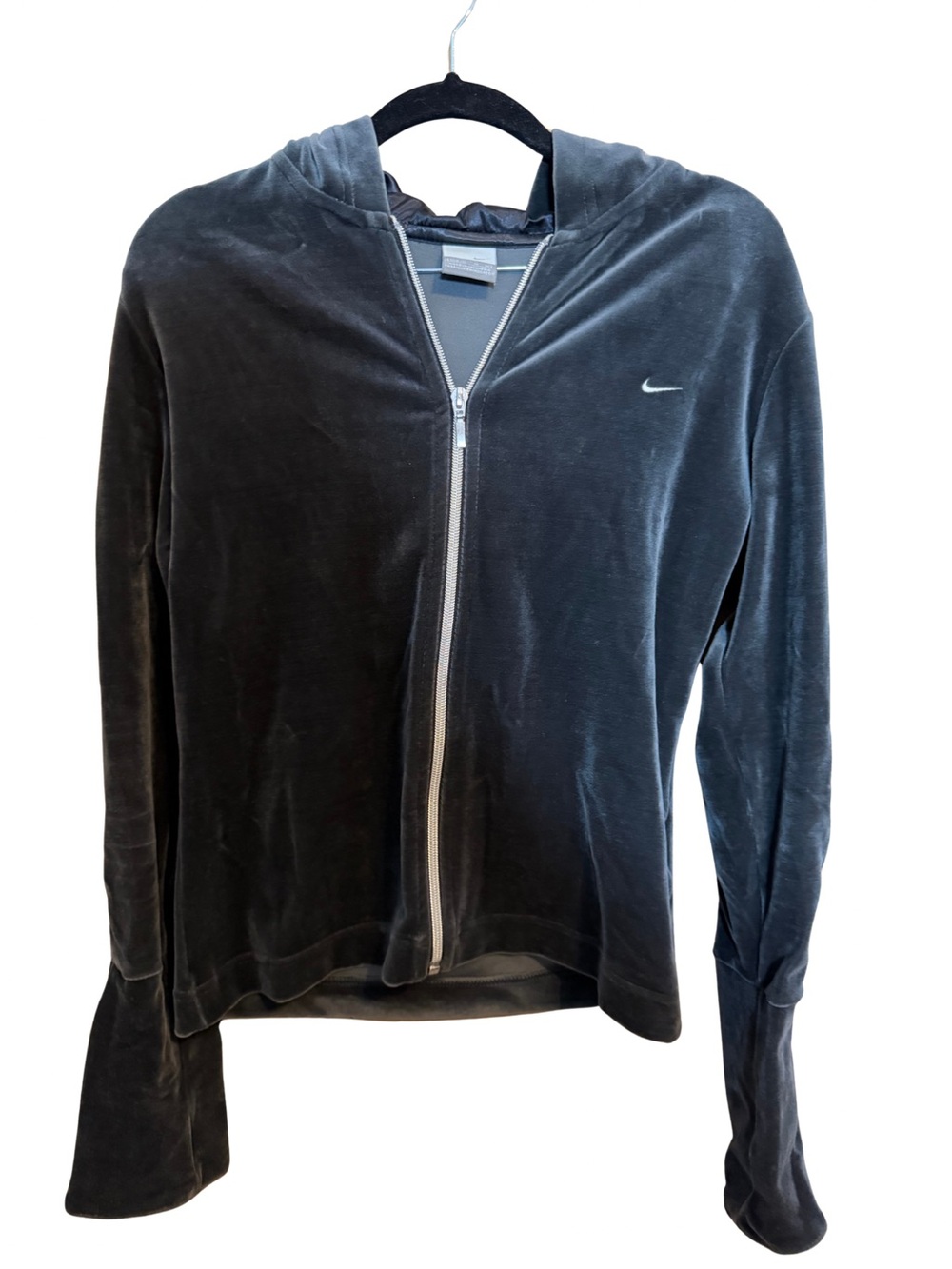 Nike Charcoal Velour Zip-Up Hoodie - Women’s